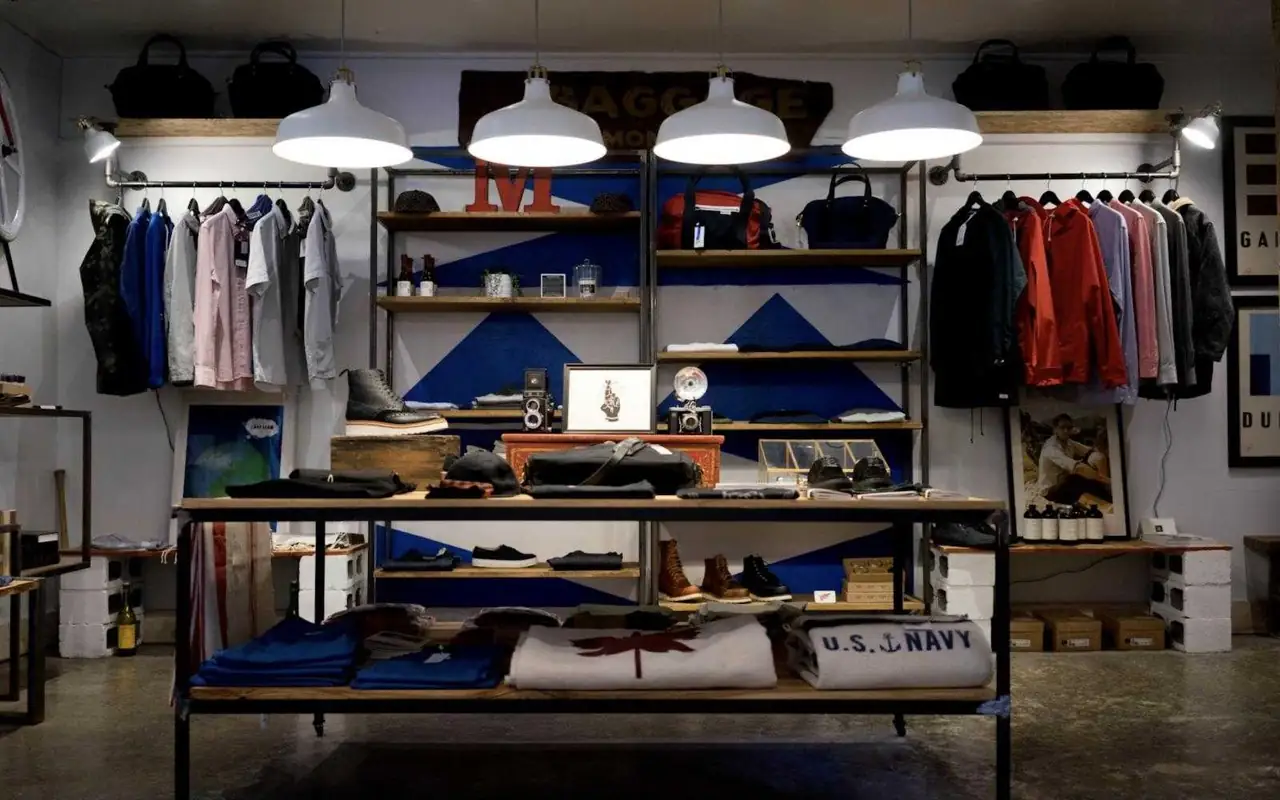 Interno di un negozio di abbigliamento